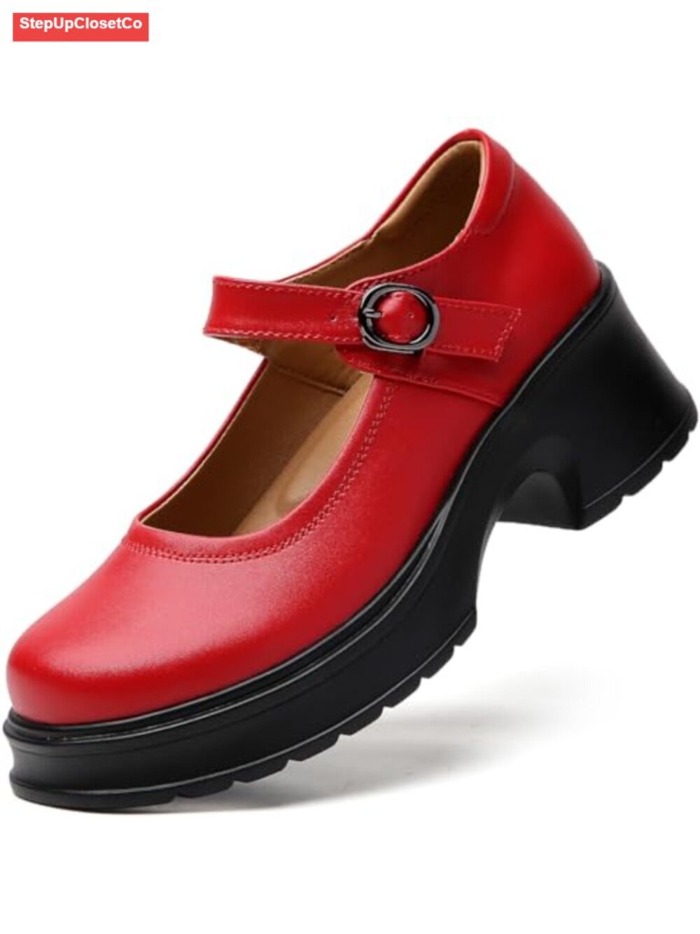 Women's Platform Chunky Heel Mary Jane Dress Shoes Work Pumps